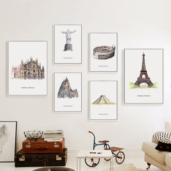 

элегантная поэзия в мире архитектурного пейзажа холст картины печать плакат картина стена картина украшение стены