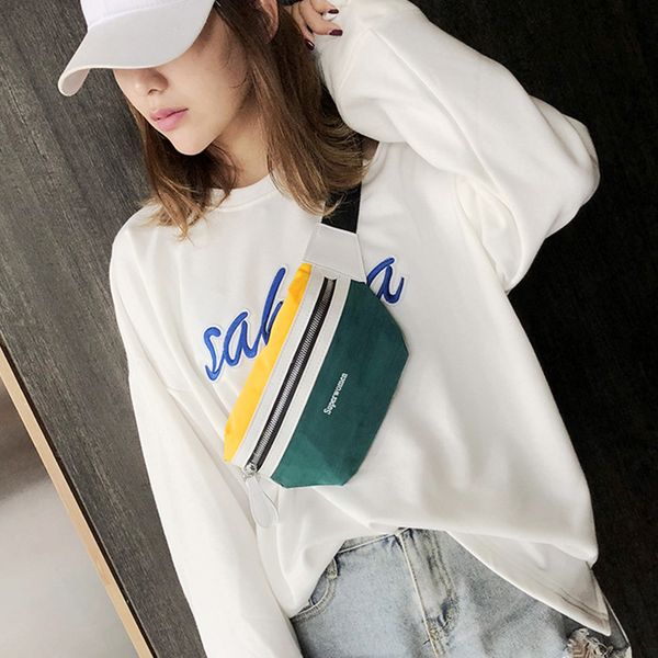 

new women's waist bag fanny pack belt bag women hip high capacity chest pack kidney banana bags canvas messenger bags