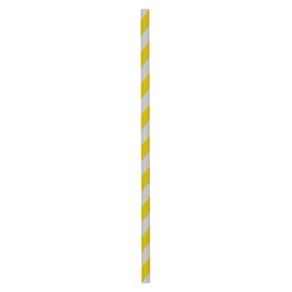 

100 x retro stripe vintage paper drinking straws birthday (yellow)4packs
