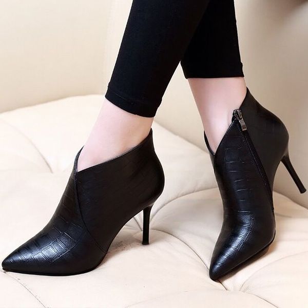 

shoes woman heel thin heels waterproof fashion pumps high heels pointed toe 2019 spring/autumn female shoe t200525, Black