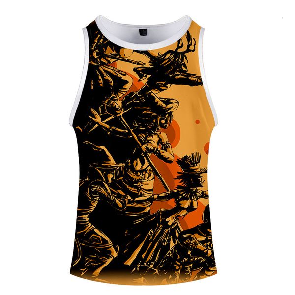 

halloween 3d ventilation muscle motion sleeveless vest, Black;green