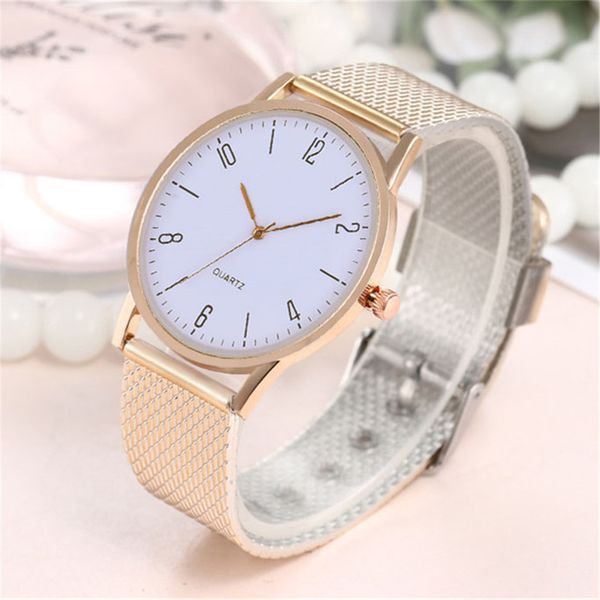 

women stainless steel lady bracelet watch elegant dial quartz casual wrist watch clock gift damen uhr4jj, Slivery;brown
