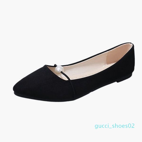 

cozulma women pointed toe flat casual shoes 2019 pearl slip-on shoes comfortable non-slip ladies size 35-41 g02, Black
