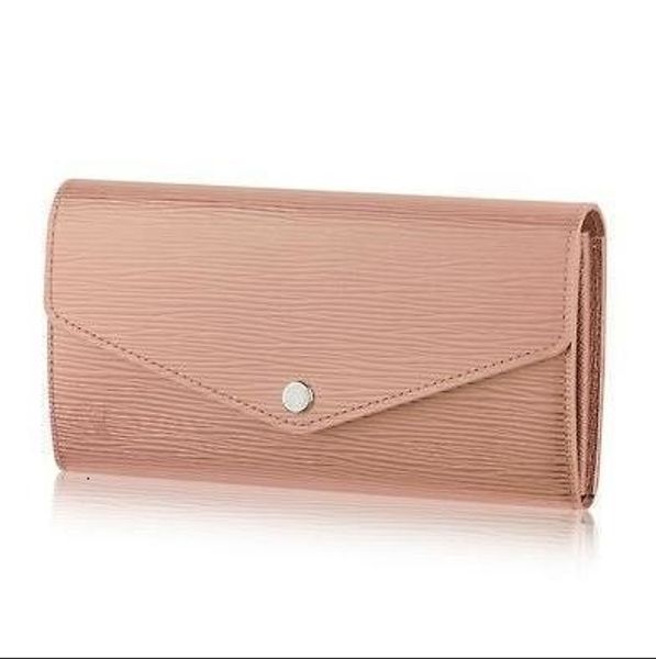 

2019 m60724 sarah wallet water ripple new real caviar lambskin chain flap bag long chain wallets key card holders purse clutches evening