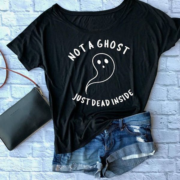 

casual tees grunge tumblr t shirt t-shirt women fashion funny halloween graphic cotton, White