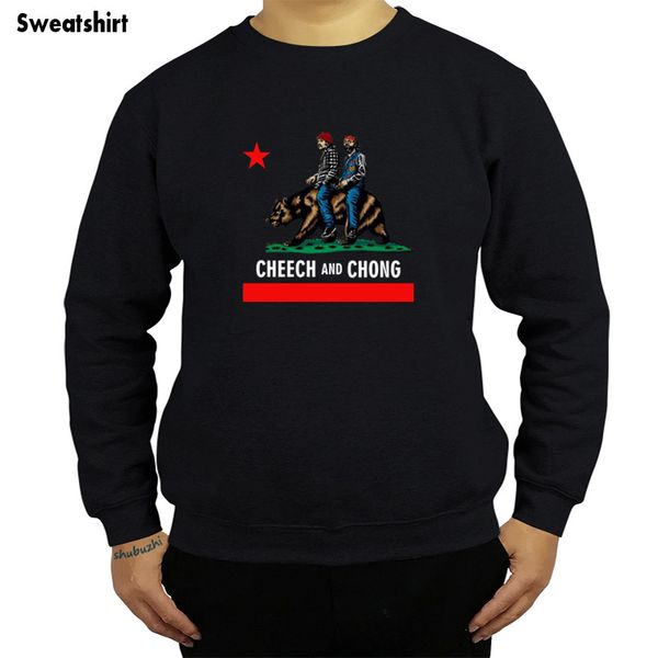 

men men sweatshirt shubuzhi long sleeve cotton cheech & chong california men's hoodies in heather grey euro size sbz4191, Black