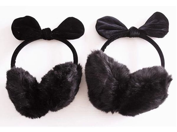 

winter ear package bow earmuffs thermal women's earmuffs, Blue;gray
