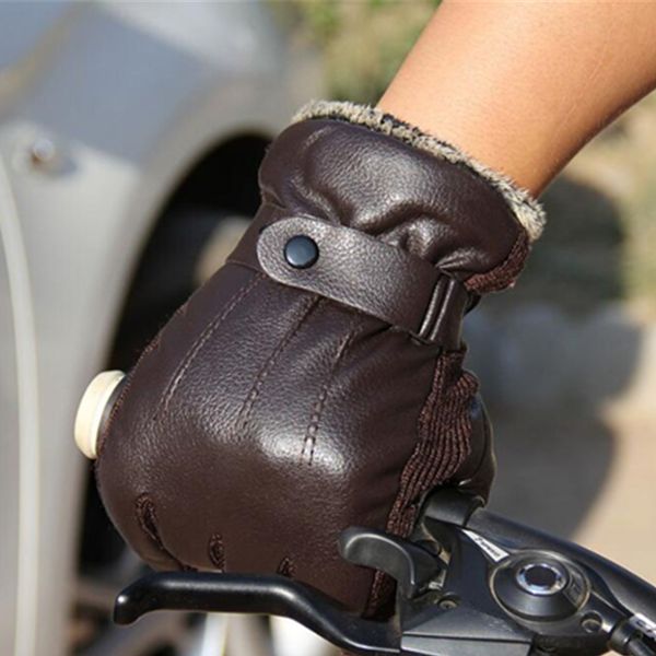 

new fashion motorcycle leather gloves women men motorbike bike motocycle glove gants moto winter cycling pu leather glove, Black