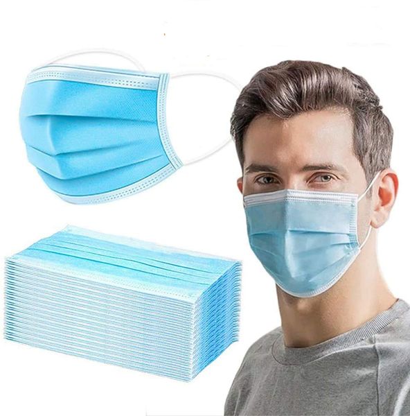 

dhl disposable face mask 3 layer ear-loop dust mouth masks cover 3-ply non-woven disposable dust mask soft breathable outdoor 7339044