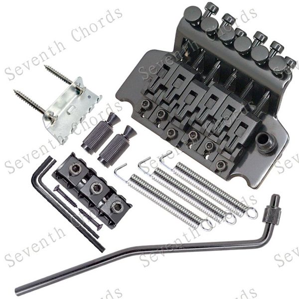 

a set of left-hand black electric guitar bridge guitar parts 6 strings bridge musical instruments accessories