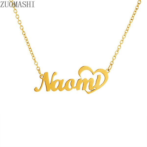 

custom nameplate pendant choker necklaces stainless steel personalized name necklace gold color baby girl girlfriend women gift, Silver