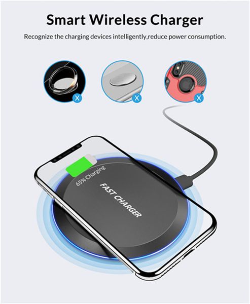 

for iphone 11 xs max 10w fast wireless charger for samsung galaxy fold s10 s9 s10+ for huawei led wireless charger