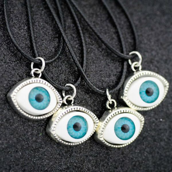 

wholesale 50pcs/lot fashion evil eye pendants turkish luck charms necklaces alloy jewelry hj20-1, Silver