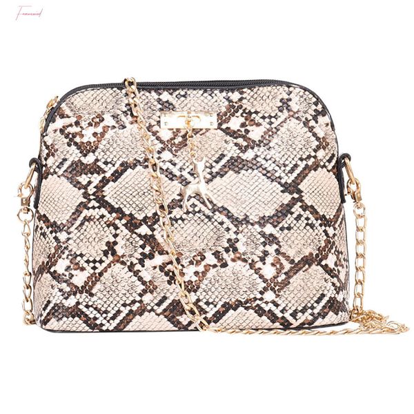 

2020 temperament lady classic serpentine shell deer hanging shoulder messenger bags simple small square bag sac yj