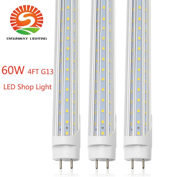 Super Bright Lights Negozio 4 Tubo piedi 48 pollici G13 LED SMD2835 T8 60 Watt luce 6000K LED Fixtures 4feet lampada fluorescente