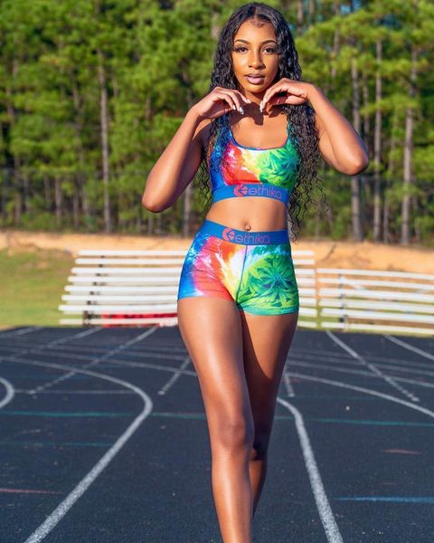 

ethika women underwear swimsuit crop vest + swim shorts trunks boxers 2 piece set tracksuit patchwork shark camo swimwear bikini et18, Gray