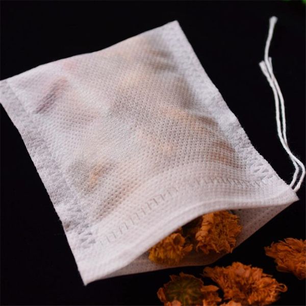 

100pcs/pack tea bags 5.5*7cm non-woven fabric empty scented teabags with string heal seal filter for herb loose tea bolsas kitchen drinkware