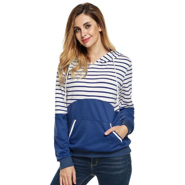 

women pullover sweatshirts hooded spring autumn striped long sleeve hooded hoodies casual sport hoodie outwear, Black