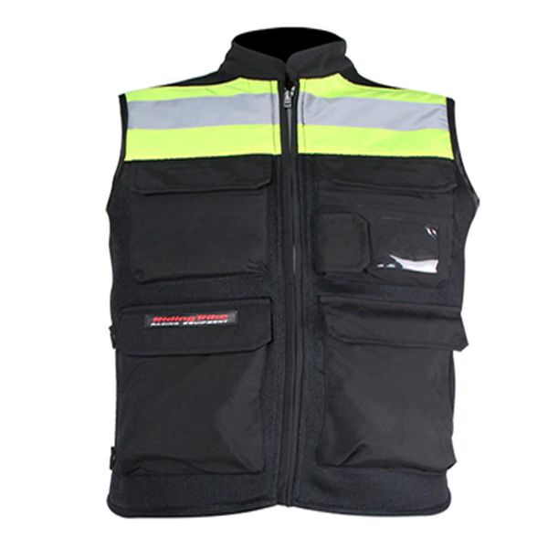 

yiwa safety vest motorcycle cycling riding safety visibility reflective vest jacket for men women clothing polyester mesh, Black;brown