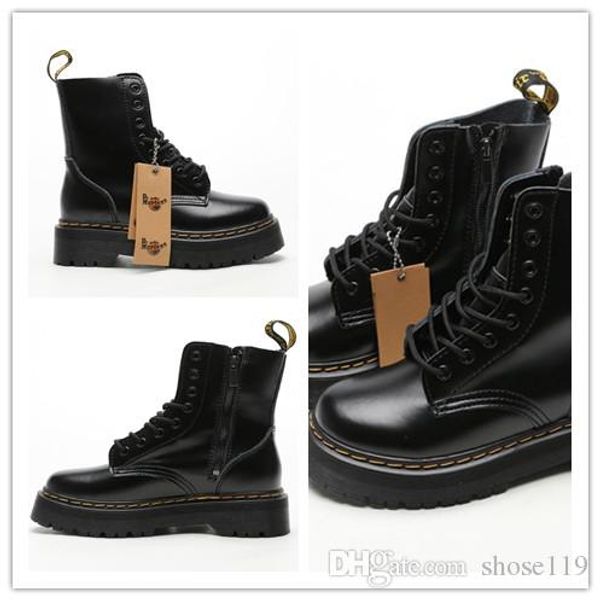 

cool lady martin boots for british knight vintage locomotives cowhide build and thick base thick root, Black