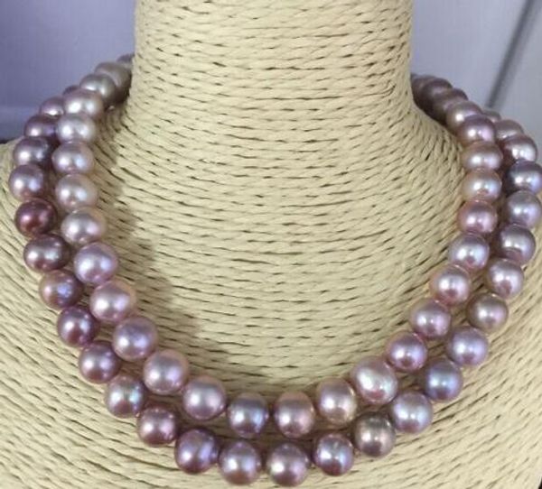 

elegant 9-10mm round lavender pearl necklace 38inch14k, Silver