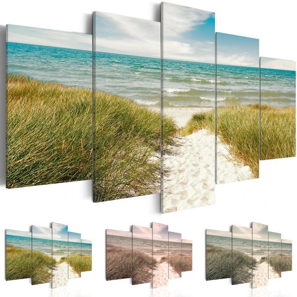 

(no frame)modern scenic beach grassland canvas print modern art painting fashion design for home decoration, choose color & size