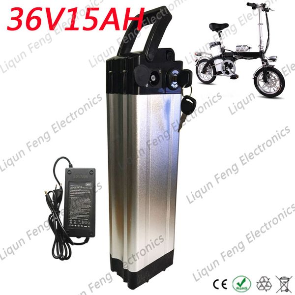 Tassa doganale gratuita 36V 15AH batteria elettrica agli ioni di litio del motorino di scossa della bicicletta guscio in alluminio 18650 motore della batteria ricaricabile 500W.