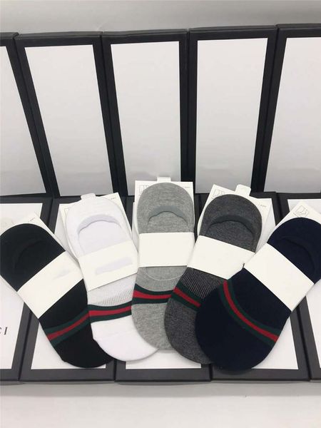 

designer socks mens sock womens printed designer knitted socks womens fashion trend underwear sock 5 pairs with boxs3, Black
