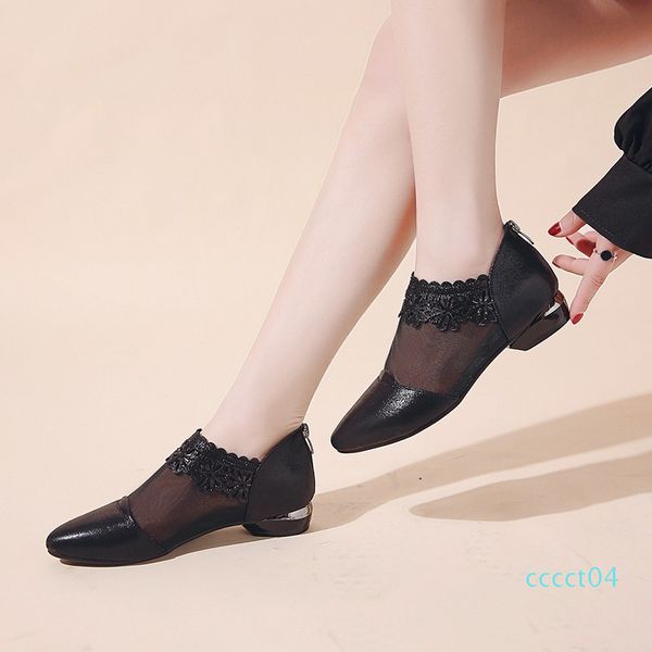 

cootelili women flats low heels pointed toe wedding shoes woman casual crystal breathable women shoes black gold ct4