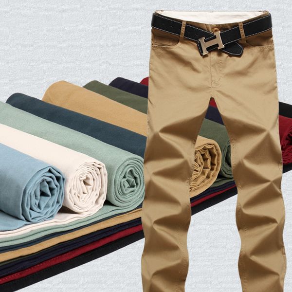 

9 color cotton mens pants classic joggers men casual pants men's clothing black khaki pants trousers