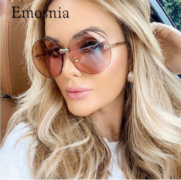 

trendy 2019 new fashion women oversized round sun glassess vintage gradient sunglass oculos uv400, White;black