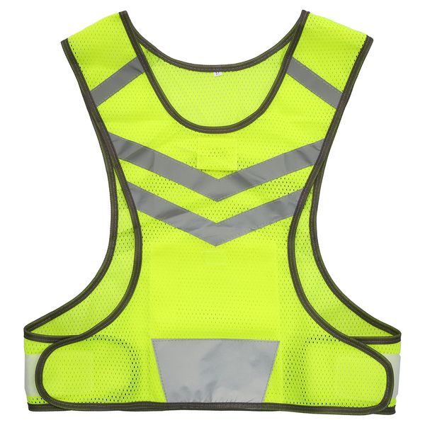 

outdoor sports cycling reflective vest adjustable lightweight mesh safety gear for women men cycling running walking, Black