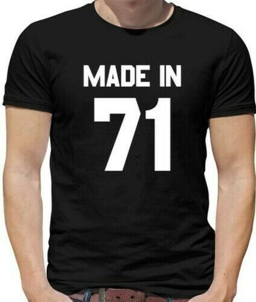

made in birthday 71 mens t-shirt - 1971 - 48 48th year of birth-age, White;black