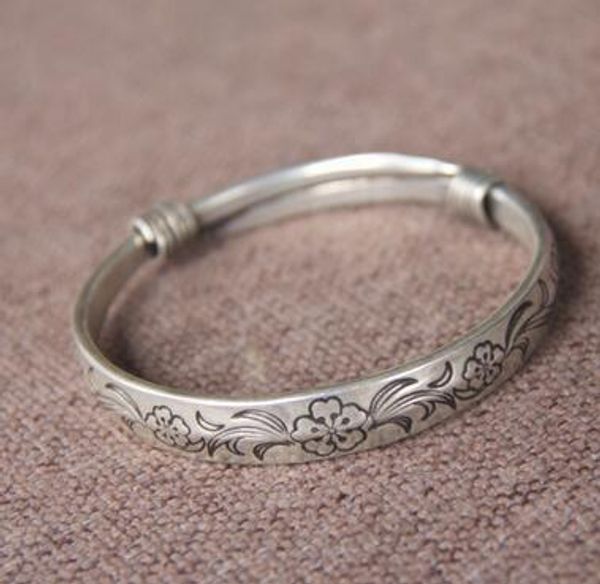 

открытый дизайн браслеты, небольшой свежий лес резьба, причудливые саженцы, серебряные браслеты, простой стиль, Black