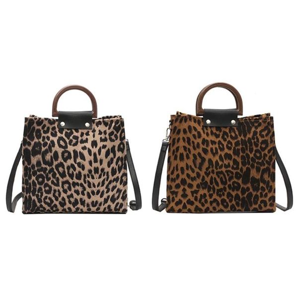 

2019 women's handbags leopard tote bags for women high capacity plush hand bags with handle shoulder bag female crossbody