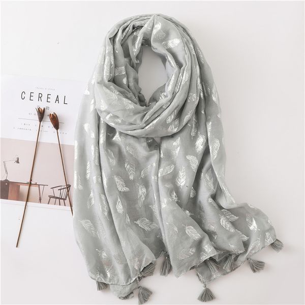 

single long section ironing bright light feather scarf woman a thin section of all-match four seasons available scarf very immortal, Blue;gray