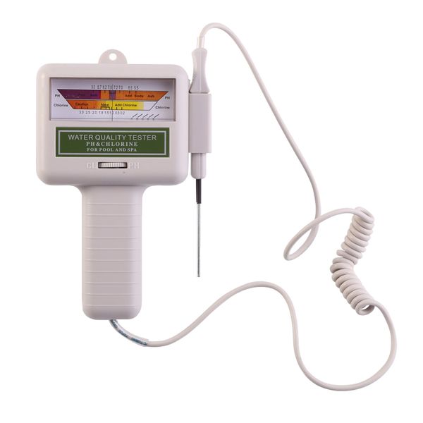 

swimming pool ph cl2 water quality chlorine meter analysis test white
