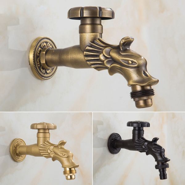 

Outdoor Faucet Garden Bibcock Tap and Bathroom Washing Machine Faucet /mop Faucet Single Cold Antique Bronze/Black Oil Brushed