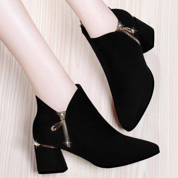 

high heel 2019 new spring and autumn boots thin section thin wild autumn women's boots net red, Black