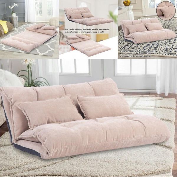 

fashion black leather floor chair adjustable sofa bed lounge floor mattress lazy man couch with pollows