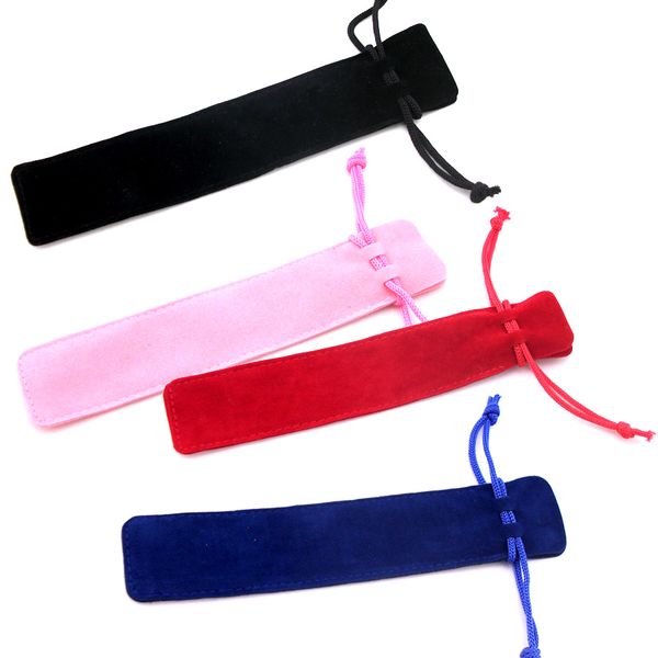 

500pcs/lot wholesale 17cm bule,red,black velvet bag for crystal touch pen,ballpoint pen,pouch for parker,good quality,with