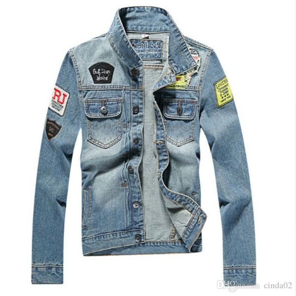 

men's denim jacket fashion jeans slim fit casual streetwear vintage mens jean clothing plus size m-5xl, Black;brown