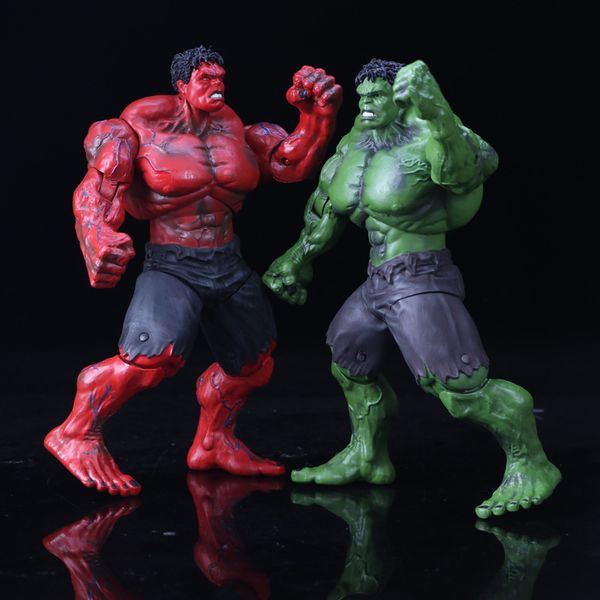 

2 styles 26cm superhero hulk action figure model red green hulk avengers pvc collection doll toy for movie fans christmas outdoor games