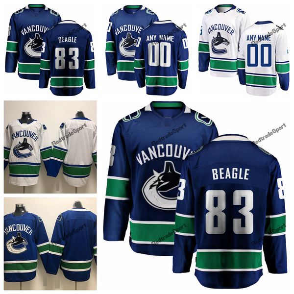 

2019 jay beagle vancouver canucks hockey jerseys mens custom name home blue #83 jay beagle stitched hockey shirt s-xxxl, Black;red