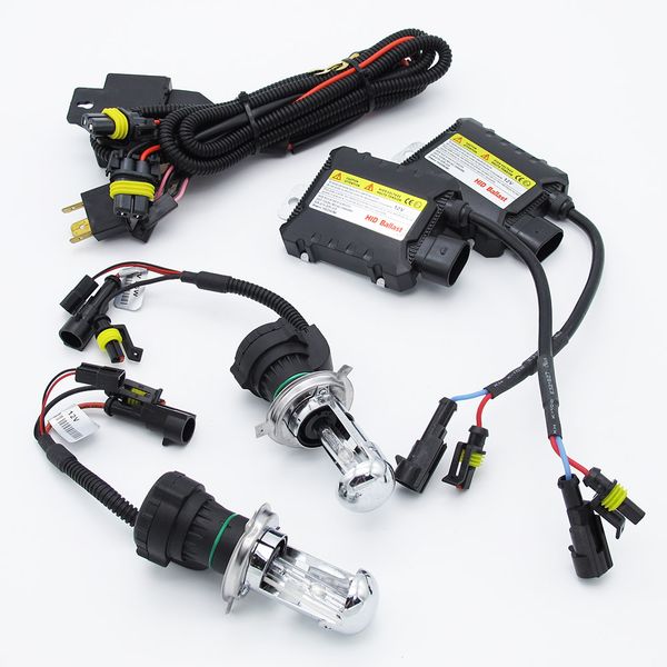 

35w hi/lo h4-3 bi xenon bulbs 12v 4300k 5000k 6000k 8000k 10000k 12000k automotive hid xenon headlight kit with slim ballast