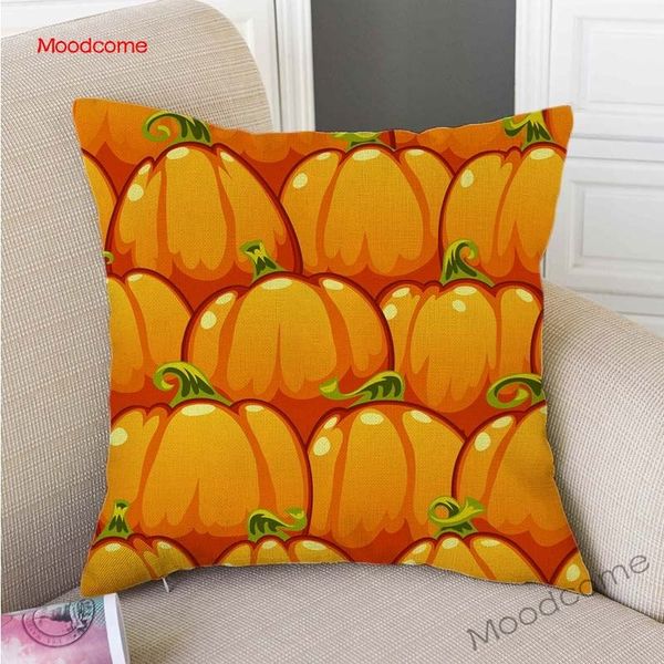 

golden pumpkin autumn harvest fall thanksgiving decoration throw pillow case cotton linen pumpkins pattern sofa cushion cover