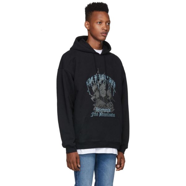 

hooded sweatshirt hoodies pirate ship print pattern sweater fashion overszie cotton men women designer hoodies hfwpwy286, Black