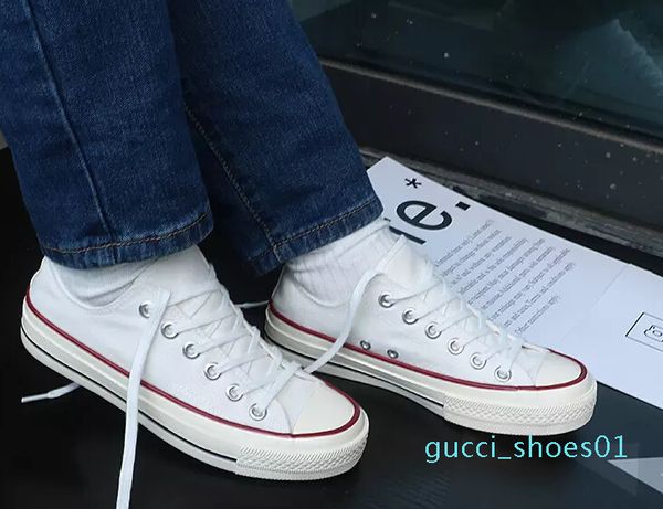 

drop shipping brand new 15 colors all size 35-46 high low classic canvas shoe sneakers men's women's casual shoes b70, Black