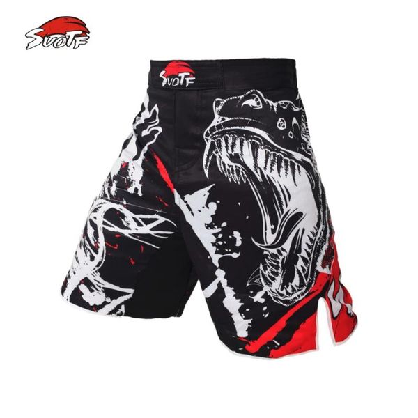 

suotf black ink style domineering screaming fight fitness breathable shorts boxing tiger muay thai shorts boxeo, Blue