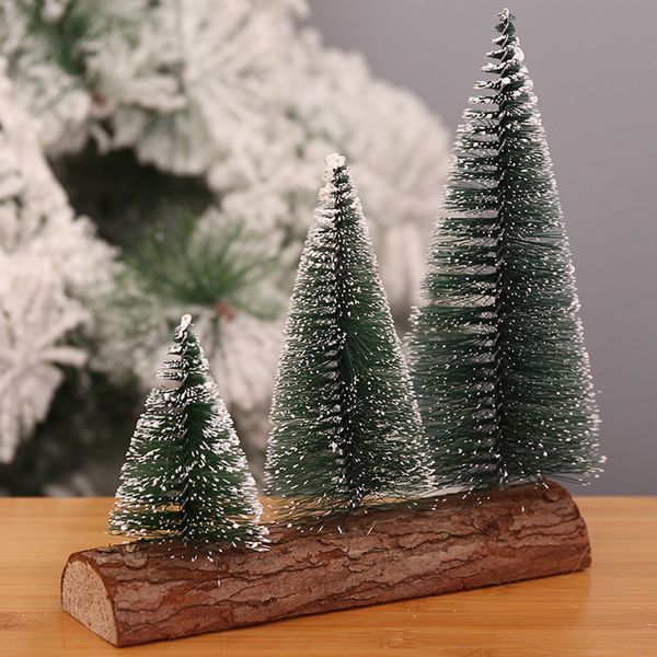Christmas Tree Mini Pine Tree With Wood Base Diy Crafts Home Table